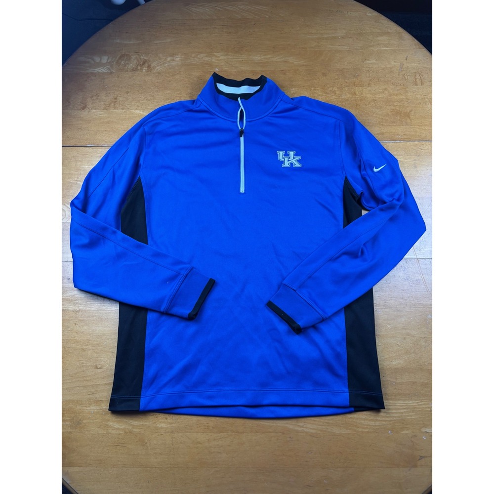 Nike Golf Kentucky Wildcats Quarter Zip Pullover Blue Black Mens Medium Dri-FIT